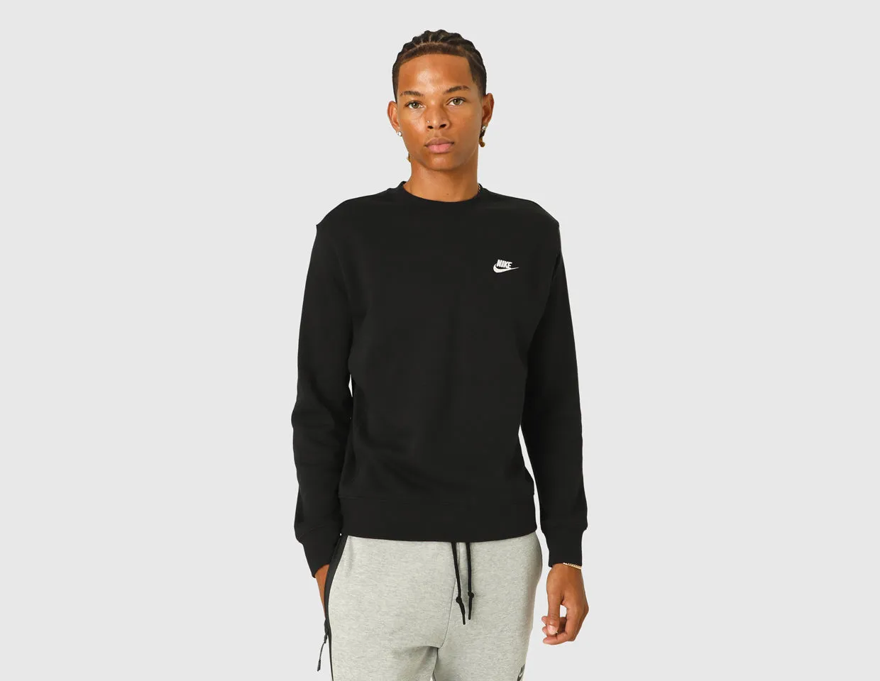 Nike Sportswear Club Fleece Crewneck Black / White product anti odor freshness Essential Wear