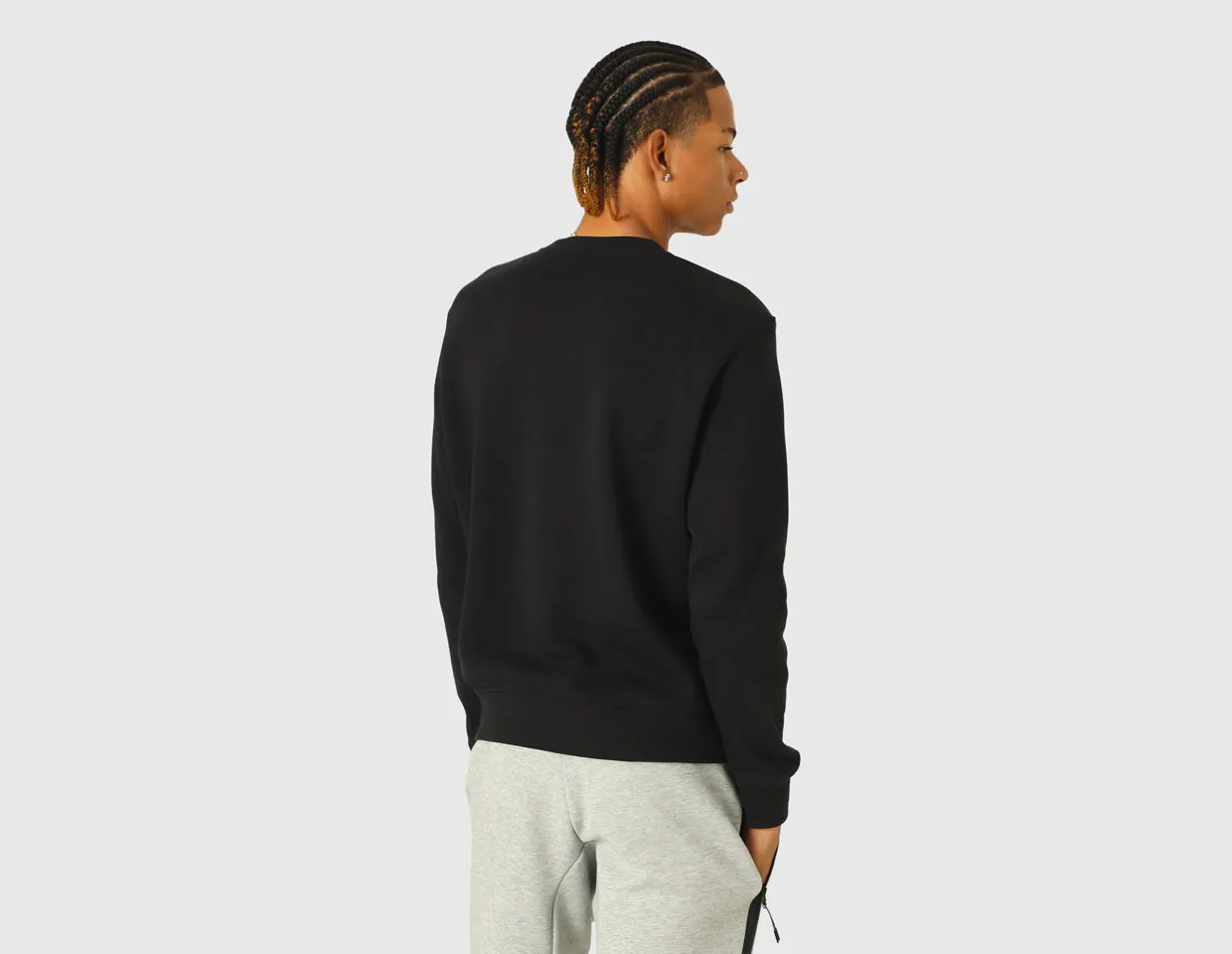 Nike Sportswear Club Fleece Crewneck Black / White Layering Piece Trendy Comfort