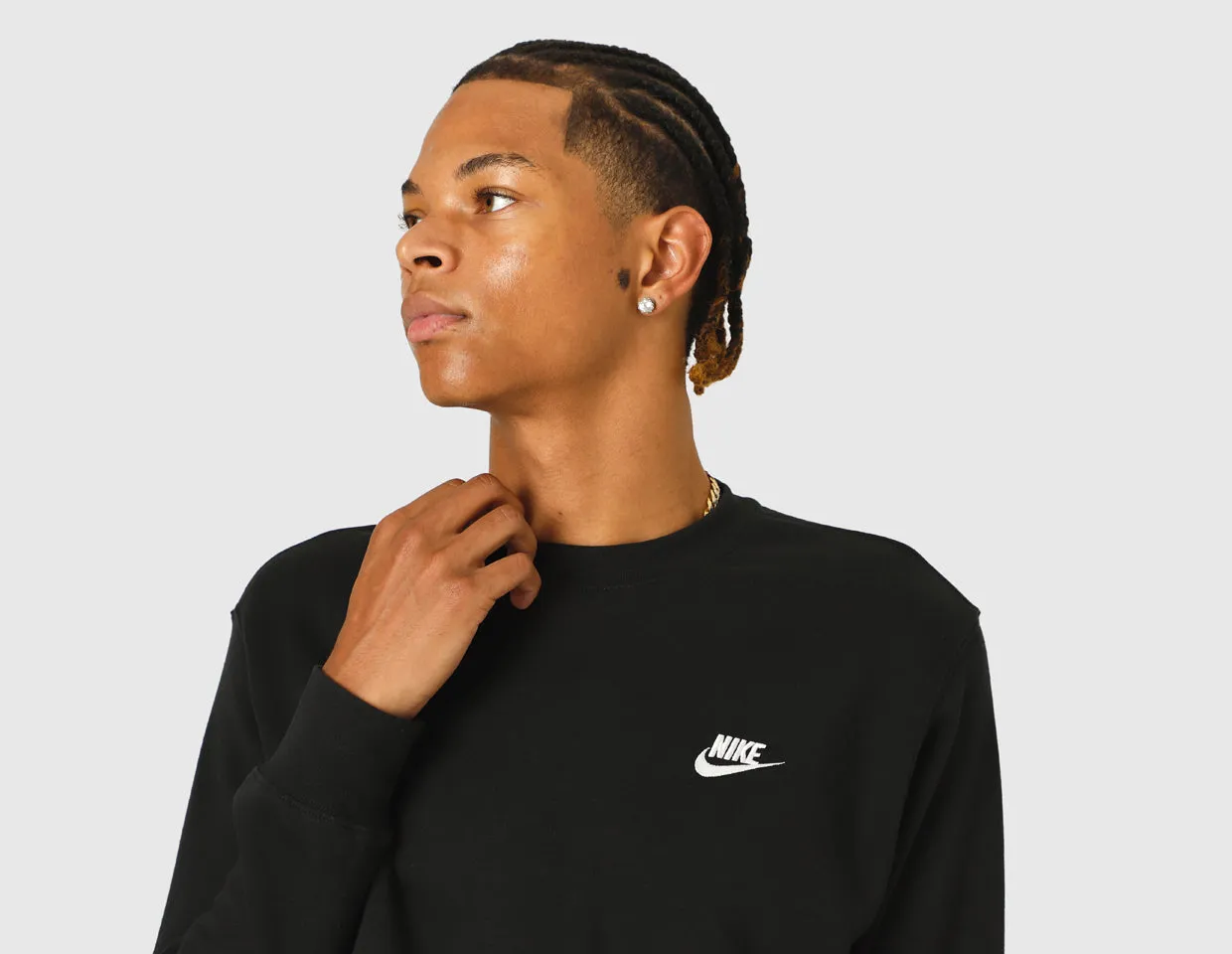 Cozy Top Nike Sportswear Club Fleece Crewneck Black / White