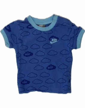 NIKE Baby Boys Abstract Pattern Graphic T-Shirt Top 3-6 Months Blue Cotton color block garden party