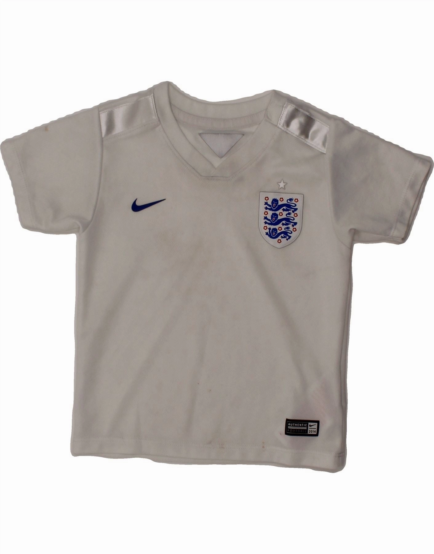 NIKE Baby Boys England T-Shirt Top 12-18 Months White Polyester Smart Appearance Wardrobe Staple