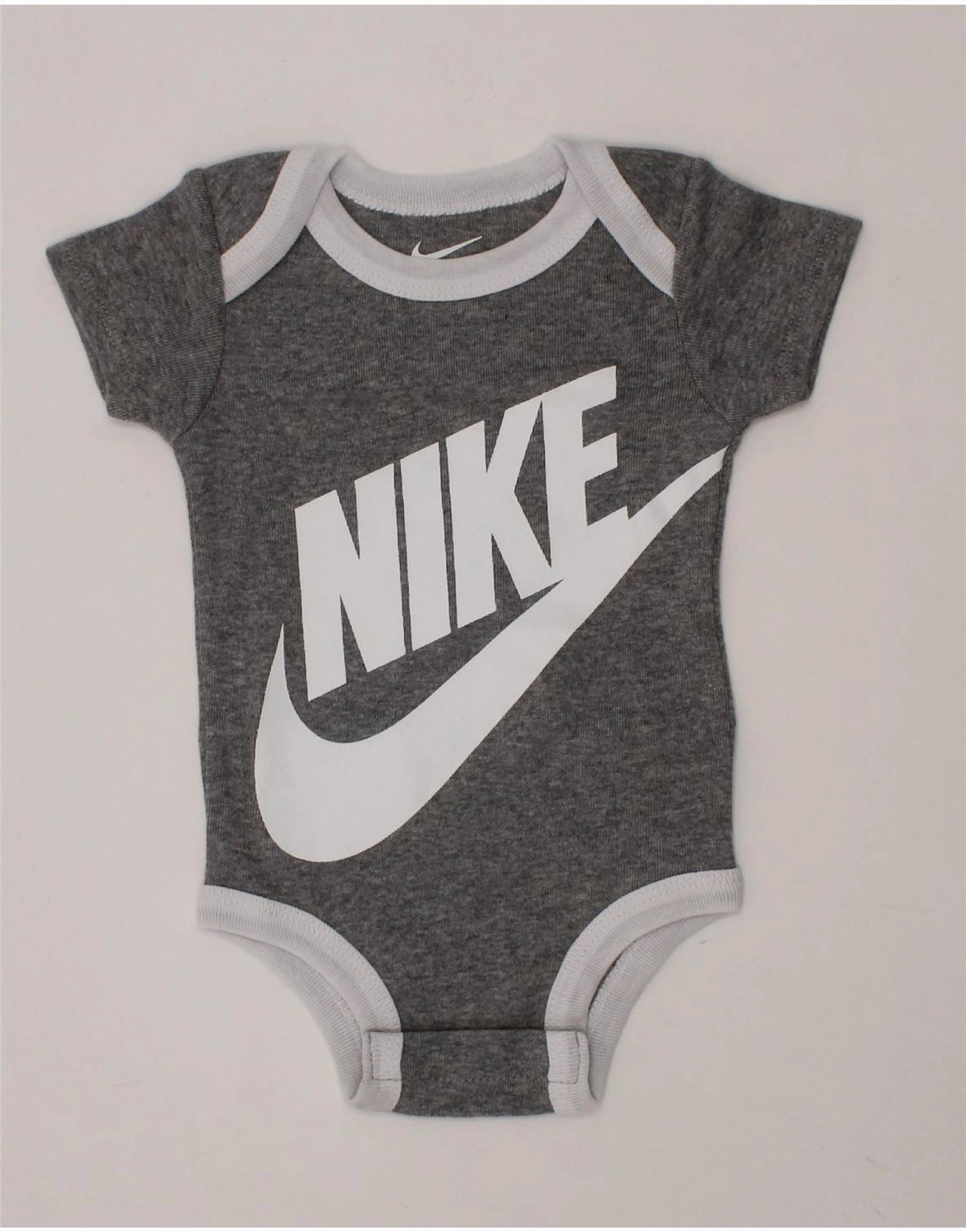 Simple Chic Active Teen NIKE Baby Boys Graphic Bodysuit 0-3 Months Grey Cotton
