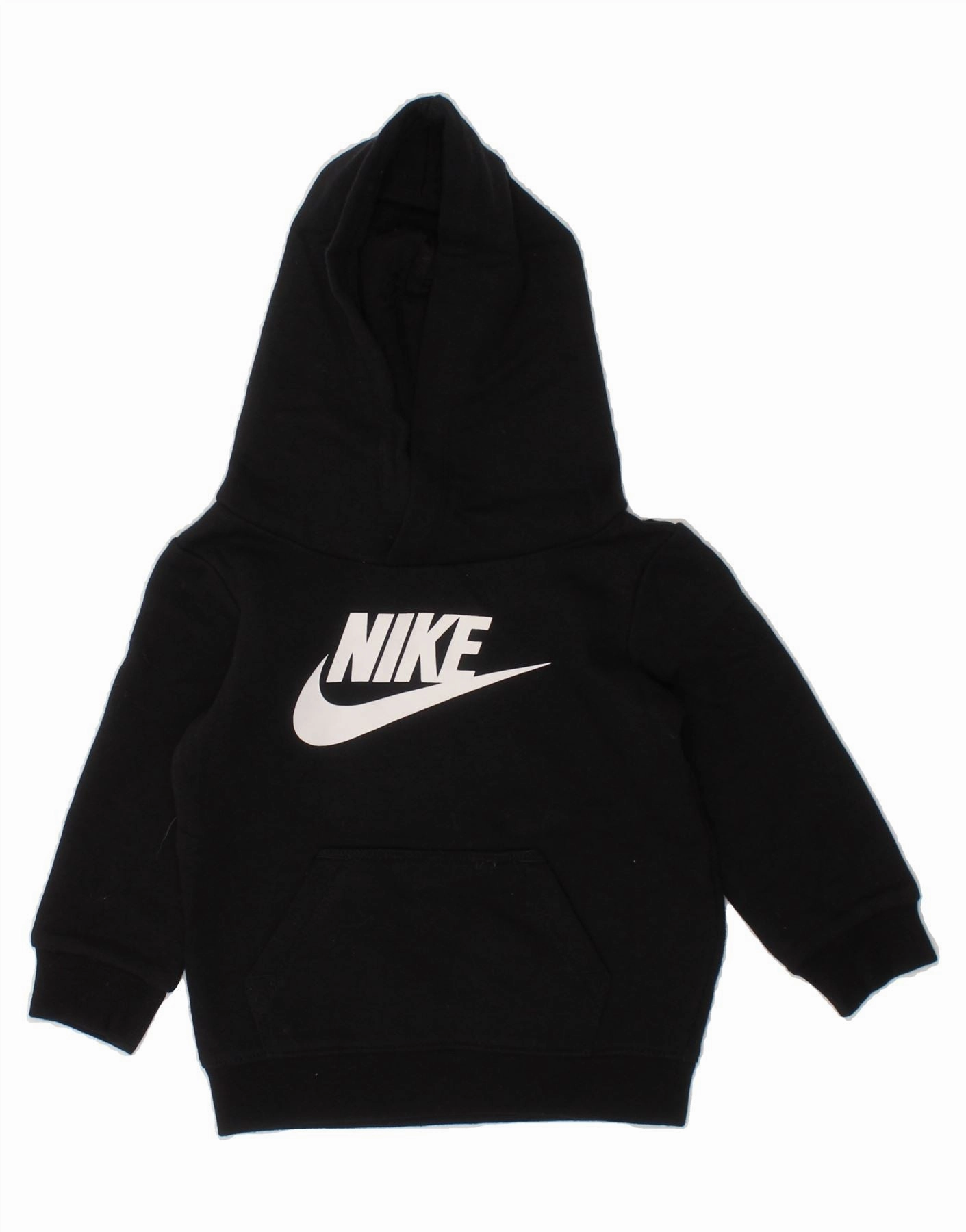 NIKE Baby Boys Graphic Hoodie Jumper 9-12 Months Black Cotton Double Layer Thermal Recycled Fiber