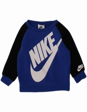 ShrinkageResistant Weave NIKE Baby Boys Graphic Sweatshirt Jumper 12-18 Months Blue Colourblock
