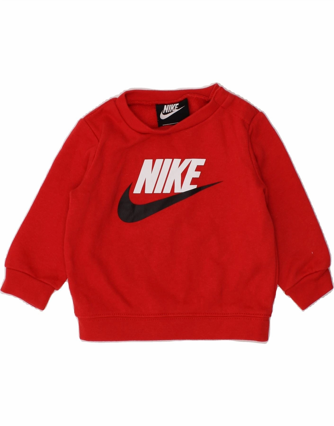 NIKE Baby Boys Graphic Sweatshirt Jumper 3-6 Months Red Cotton EcoFriendly Dyeing