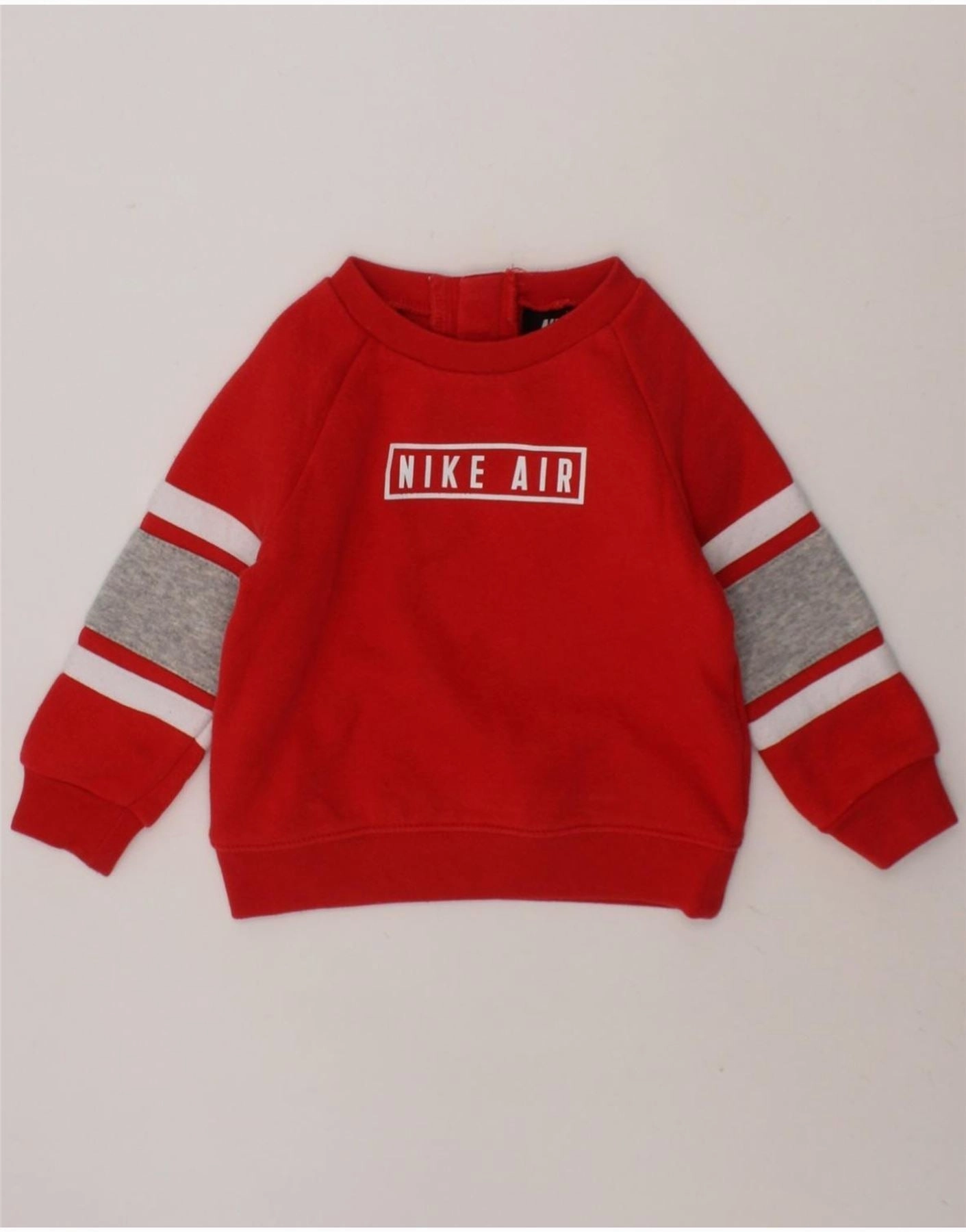NIKE Baby Boys Graphic Sweatshirt Jumper 9-12 Months Red Colourblock Odor Resistant Fabric Water Repellent Treatment
