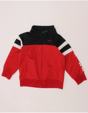 NIKE Baby Boys Graphic Tracksuit Top Jacket 18-24 Months Red Colourblock Container Purse