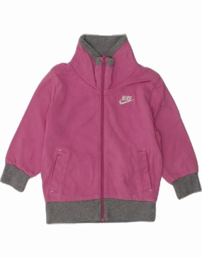 Adjustable Drawstring Waist NIKE Baby Boys Graphic Tracksuit Top Jacket 6-9 Months Pink Colourblock
