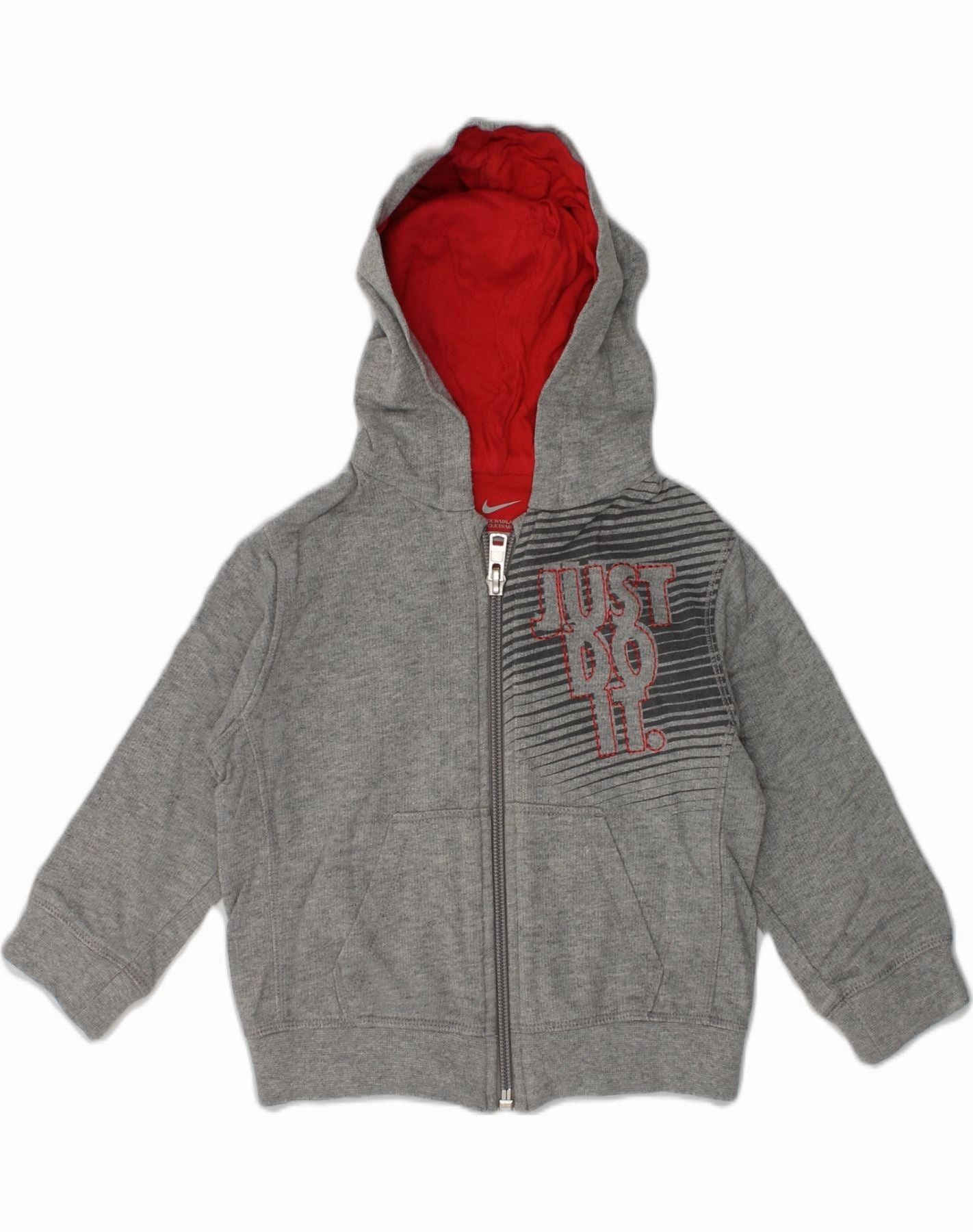 Neutral Tone Colorfast Guide NIKE Baby Boys Graphic Zip Hoodie Sweater 9-12 Months Grey Cotton