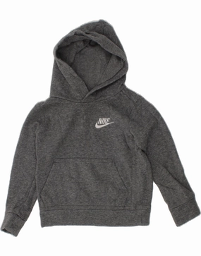 NIKE Baby Boys Hoodie Jumper 18-24 Months Grey Cotton Sweat Wicking Lining
