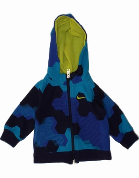 3D Knitting Technology NIKE Baby Boys Hoodie Jumper 3-6 Months Blue Geometric Cotton