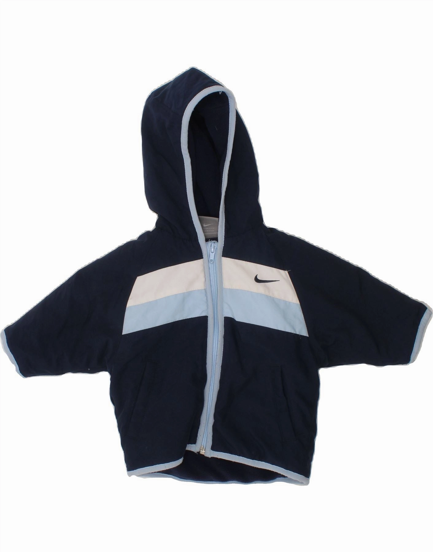 Clean Finish Classic Outfit NIKE Baby Boys Zip Hoodie Sweater 6-9 Months Navy Blue Colourblock