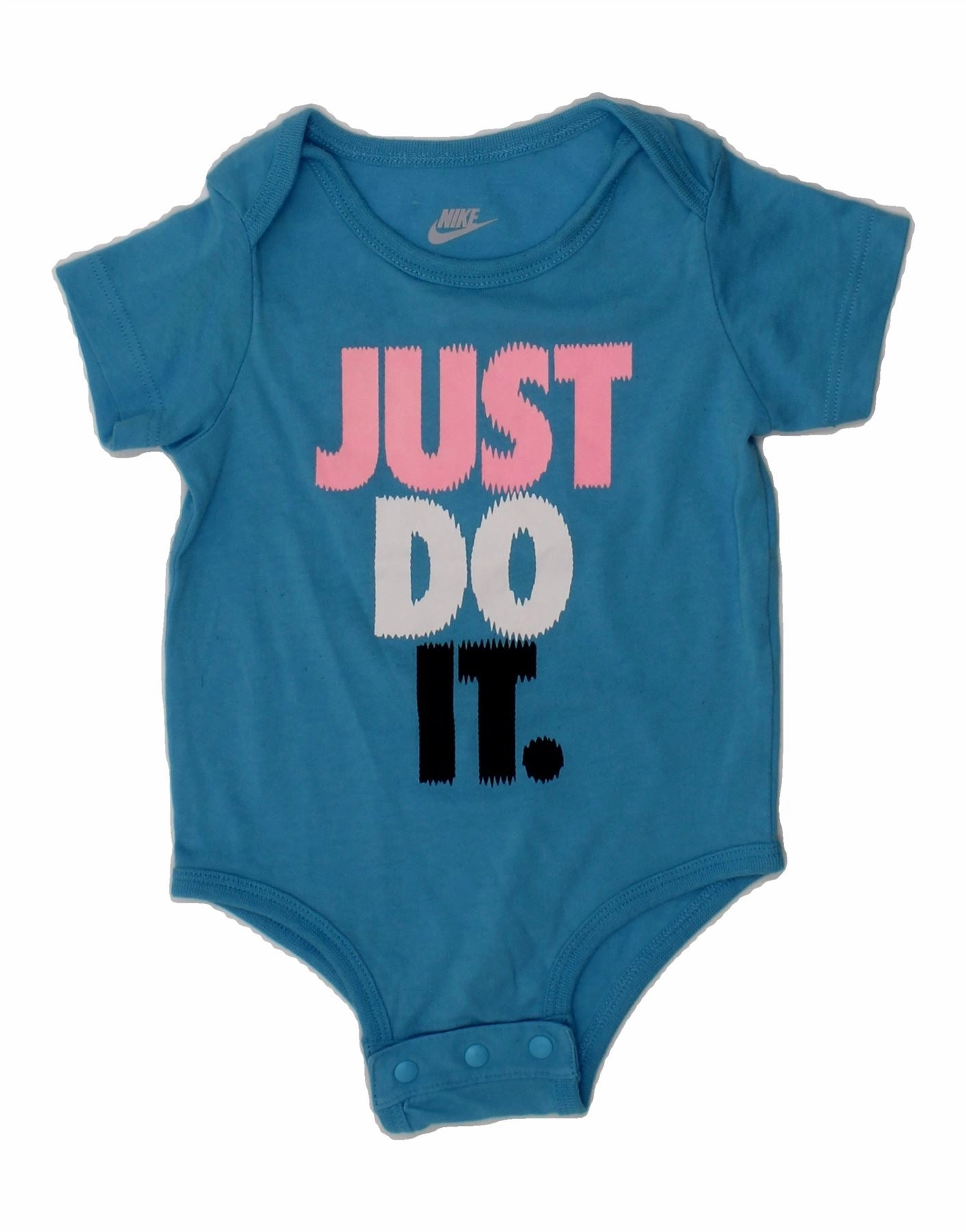 NIKE Baby Girls Graphic Bodysuit 3-6 Months Blue Cotton Fine Weekend Breathable Traveler