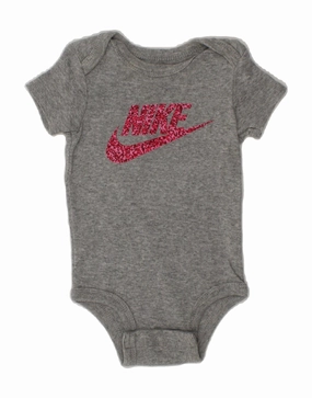 Stretch Adult Charming Basic NIKE Baby Girls Graphic Bodysuit 3-6 Months Grey