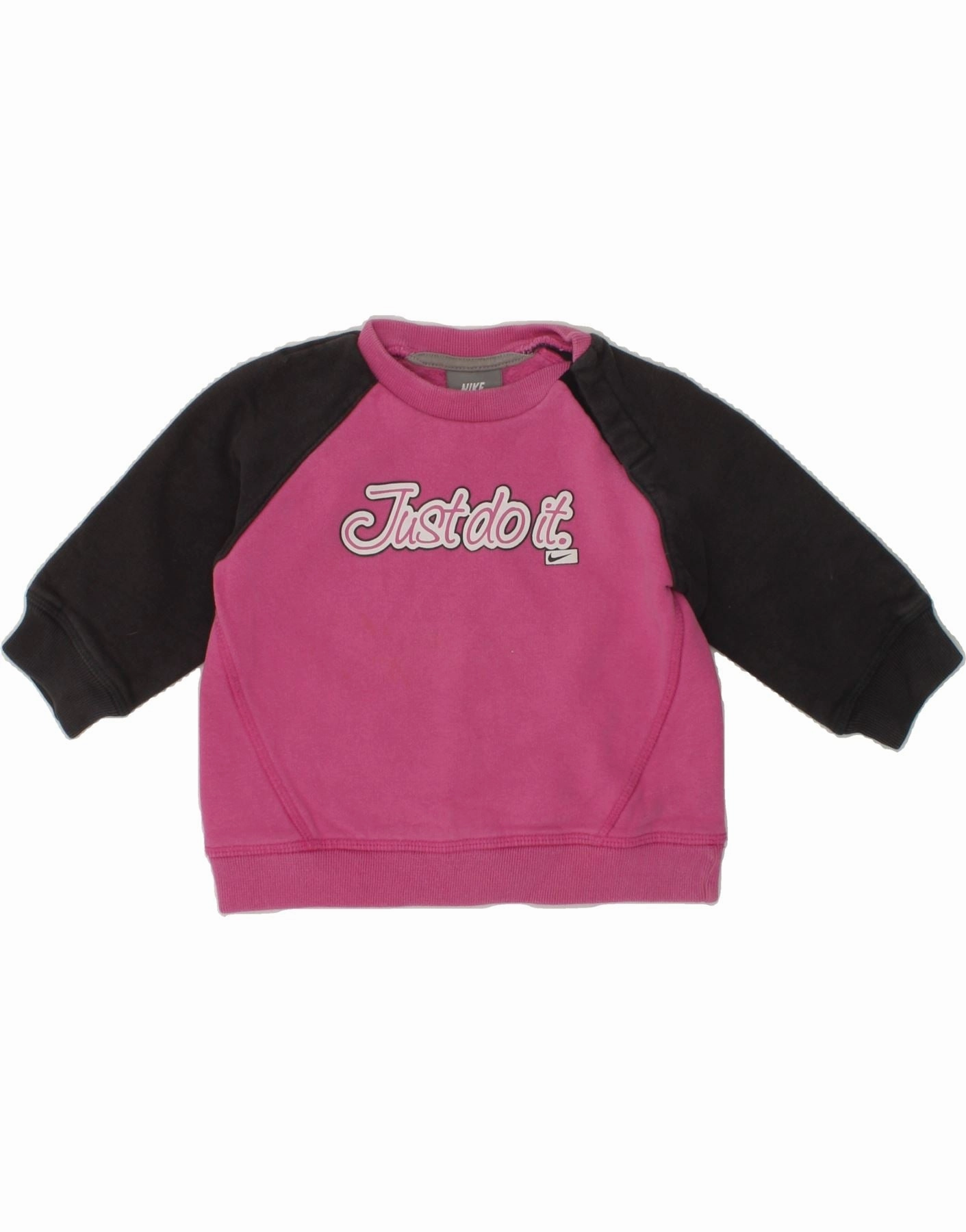 Travel Layer Lightweight Stretch Fabric NIKE Baby Girls Graphic Sweatshirt Jumper 9-12 Months Pink Colourblock