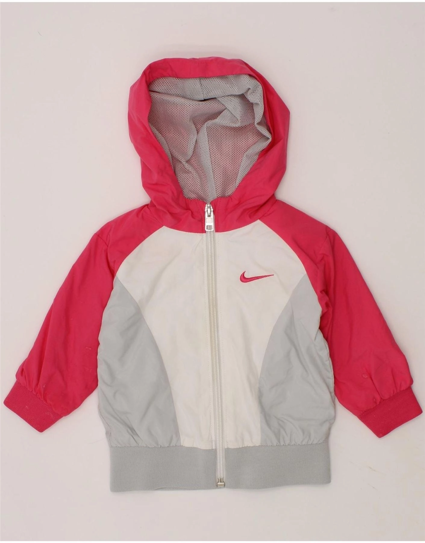 Sustain Concentration NIKE Baby Girls Hooded Rain Jacket 3-6 Months Grey Colourblock Polyester