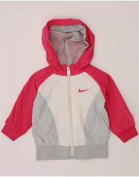 Sustain Concentration NIKE Baby Girls Hooded Rain Jacket 3-6 Months Grey Colourblock Polyester