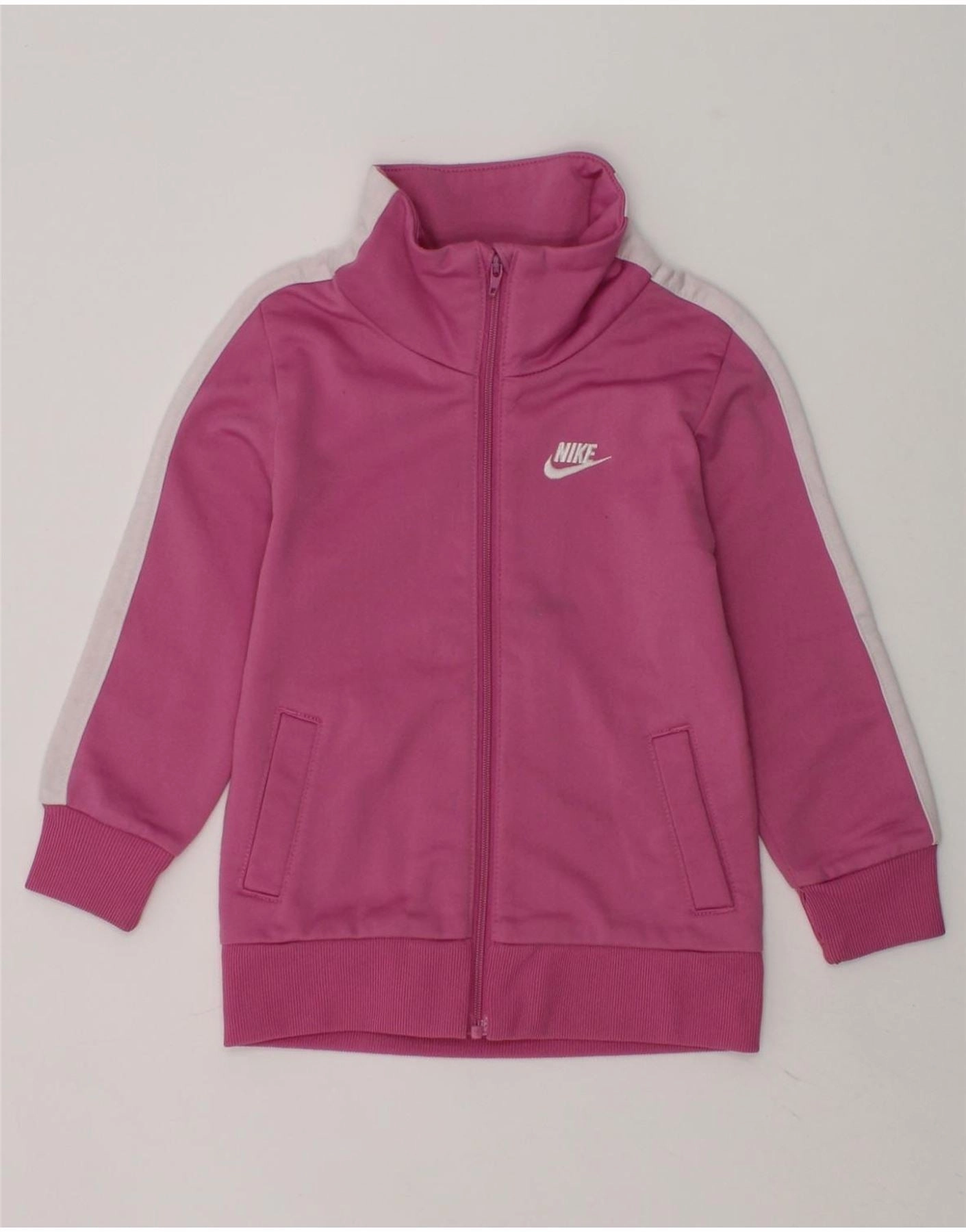 NIKE Baby Girls Tracksuit Top Jacket 18-24 Months Pink Colourblock Compromise Chill Layer
