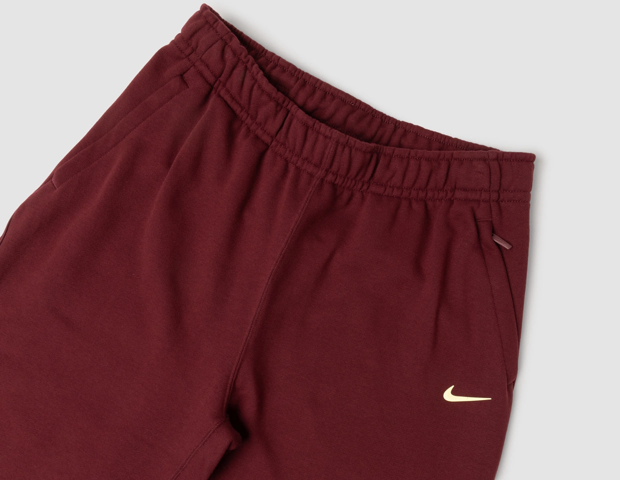 Non Restrictive Fit No Bunching Nike NOCTA NRG CS Fleece Open-Hem Sweatpants Dark Beetroot / Adobe - Citron Tint