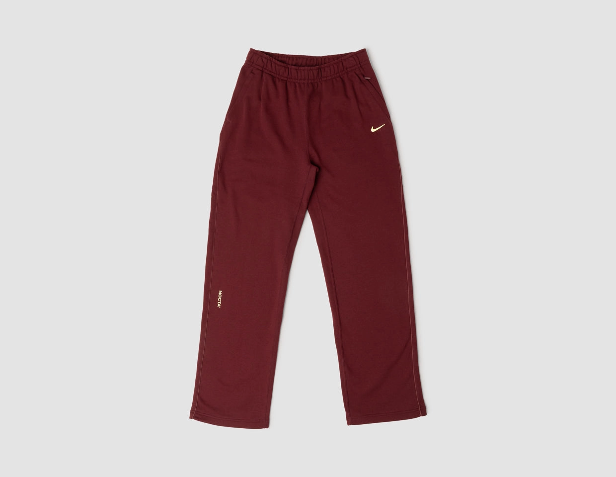Street Comfort Non Restrictive Nike NOCTA NRG CS Fleece Open-Hem Sweatpants Dark Beetroot / Adobe - Citron Tint