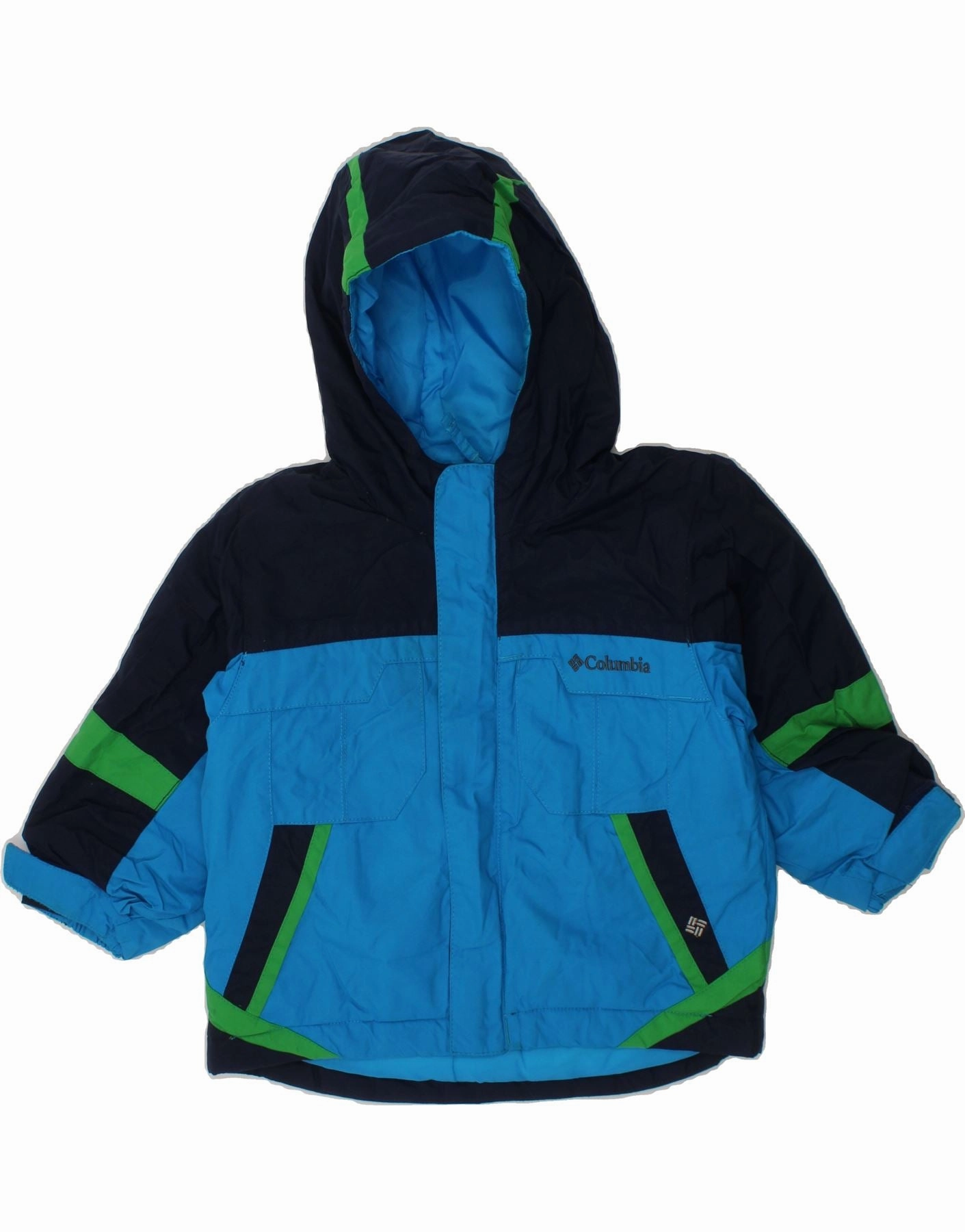 Bold Look All Day Comfort COLUMBIA Baby Boys Hooded Windbreaker Jacket 18-24 Months Blue Colourblock