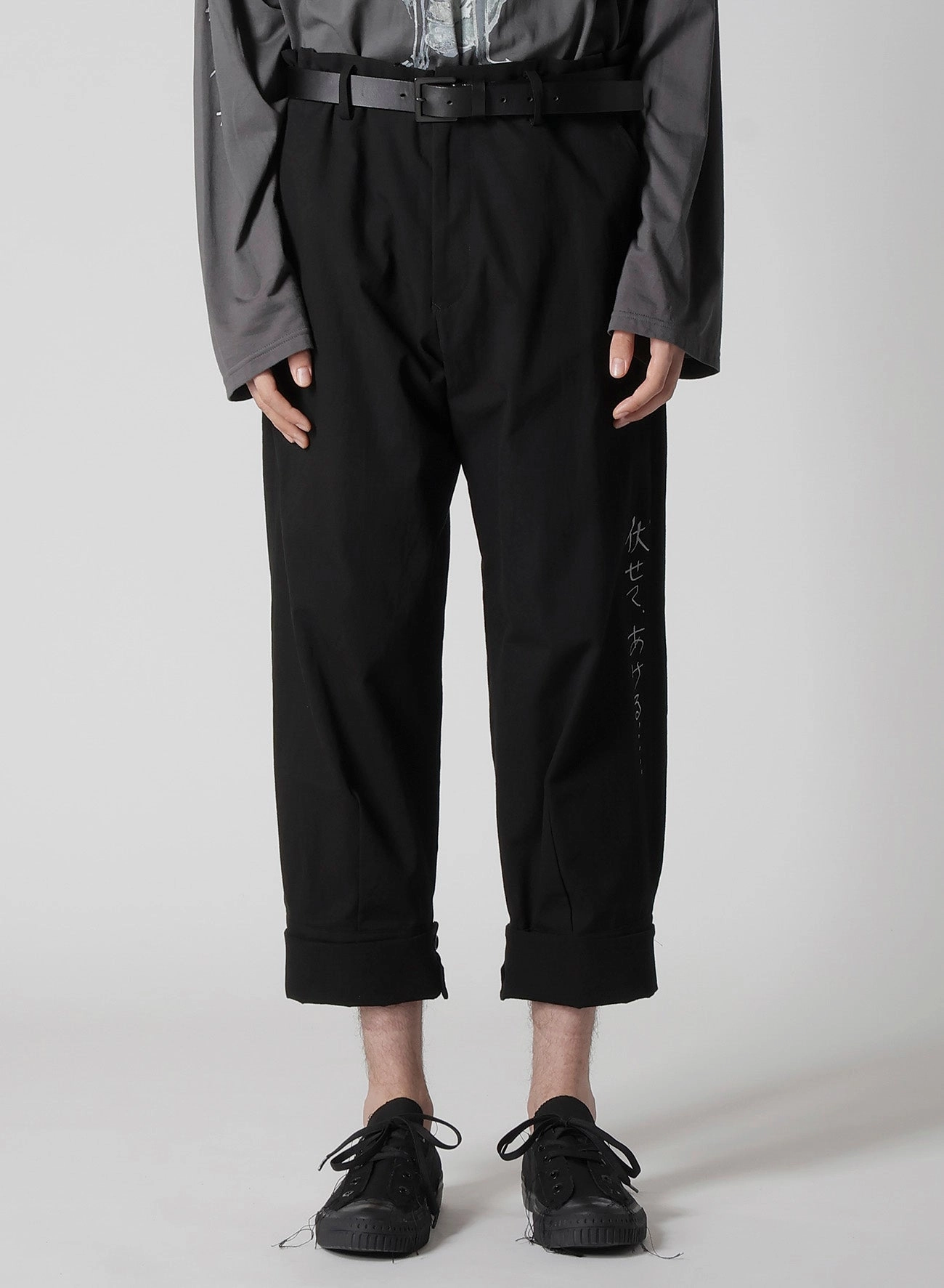 C/L CANVAS BLACK BELTED HEM PANTS Timeless Wear