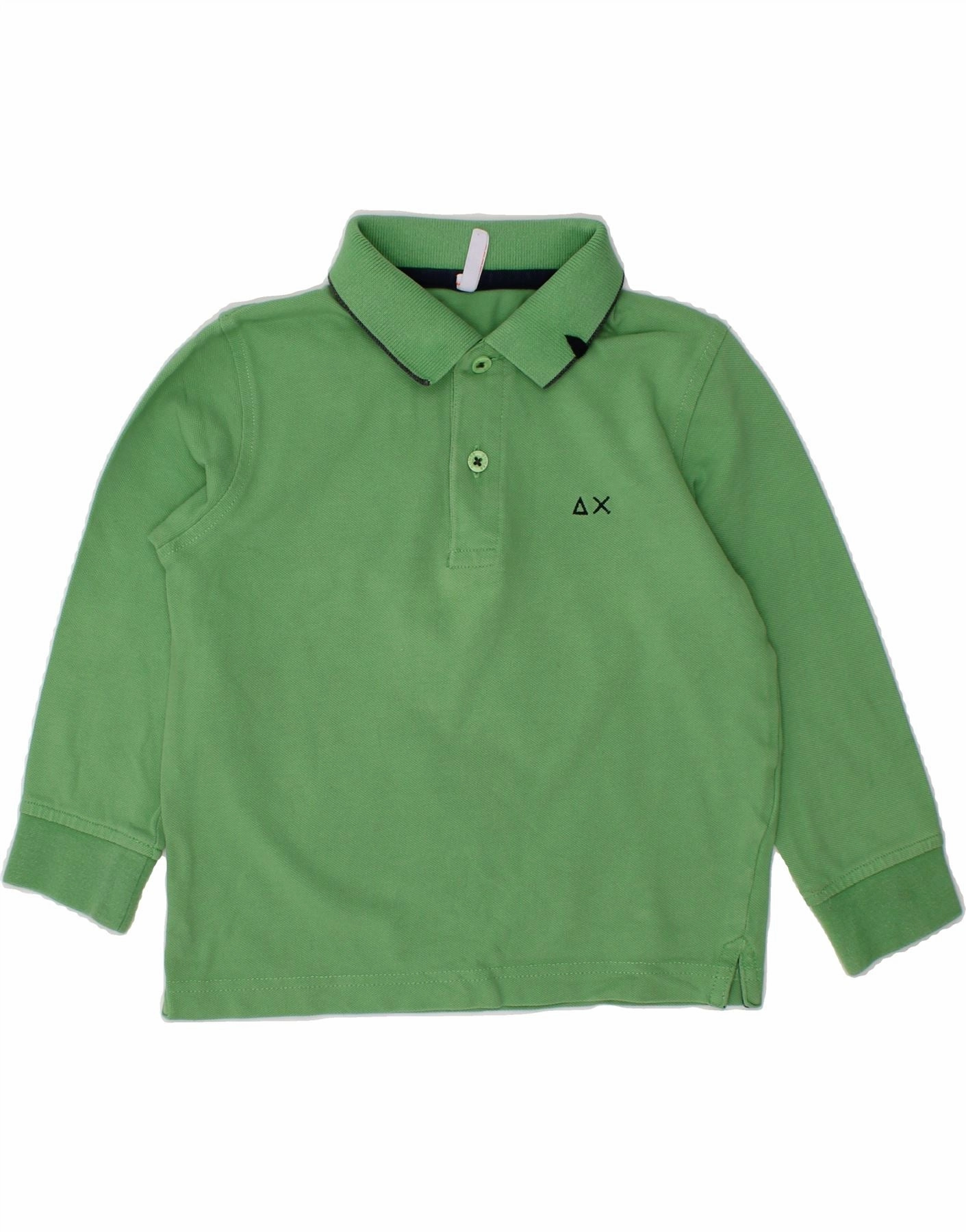Gift Idea Soft Texture SUN68 Baby Boys Long Sleeve Polo Shirt 18-24 Months Green Cotton