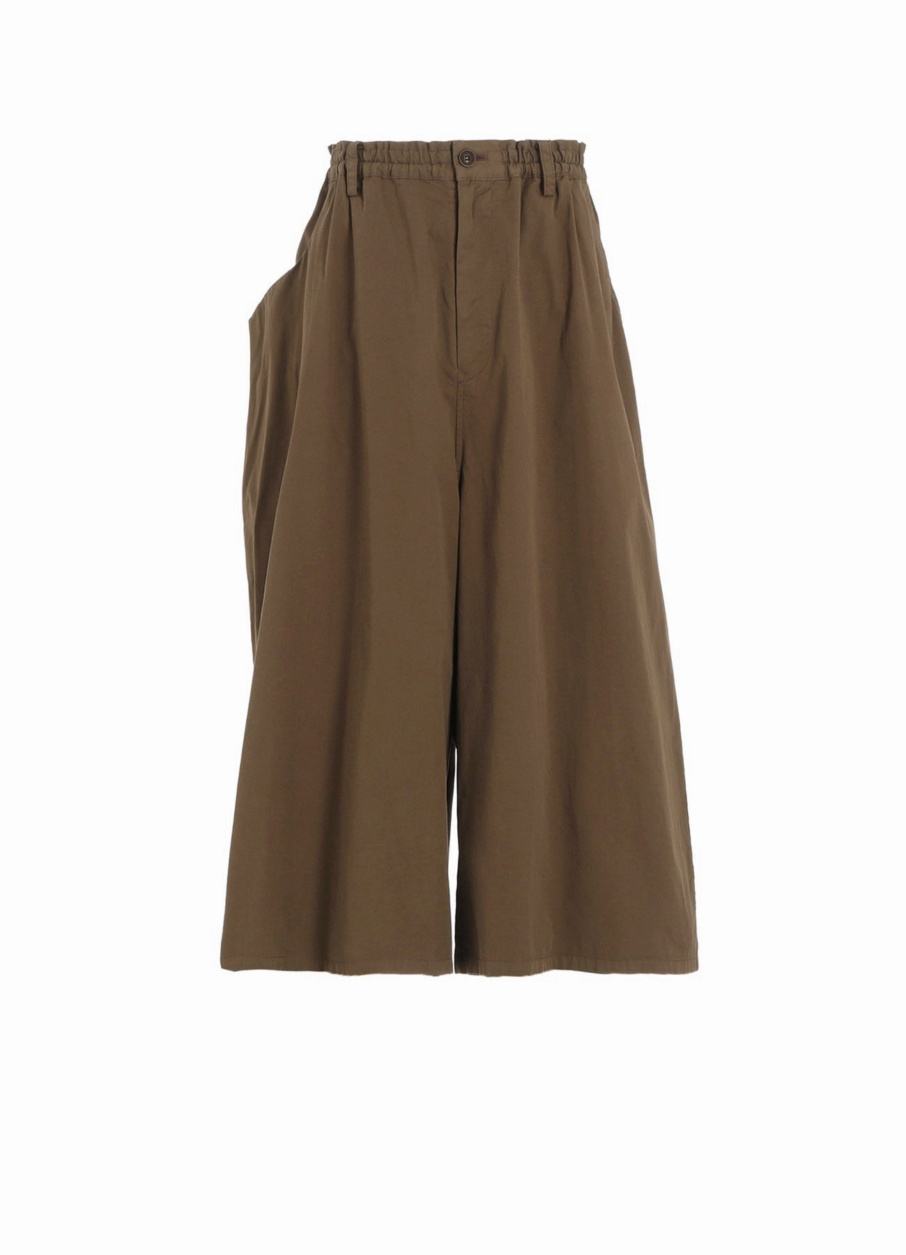 COTTON TWILL GARMENT DYE RIGHT SIDE DRAPE PANTS GussetedCrotch ExpandableSidePanels