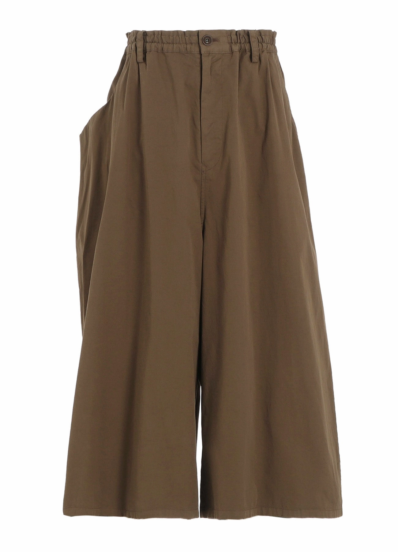 COTTON TWILL GARMENT DYE RIGHT SIDE DRAPE PANTS high waisted Walk Friendly