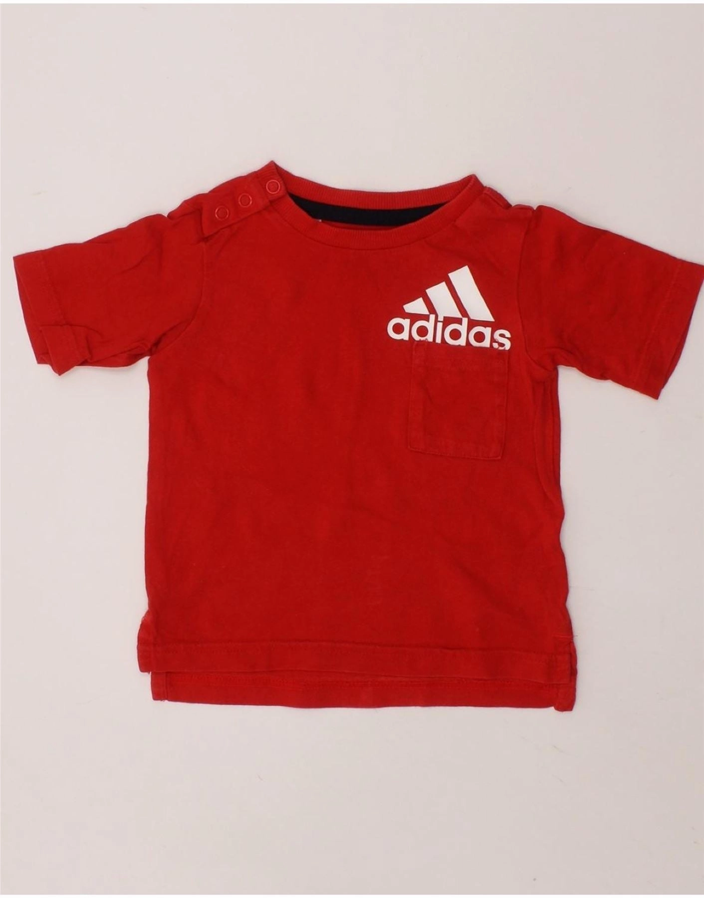ADIDAS Baby Boys Graphic T-Shirt Top 3-6 Months Red Cotton Stretchable Fabric