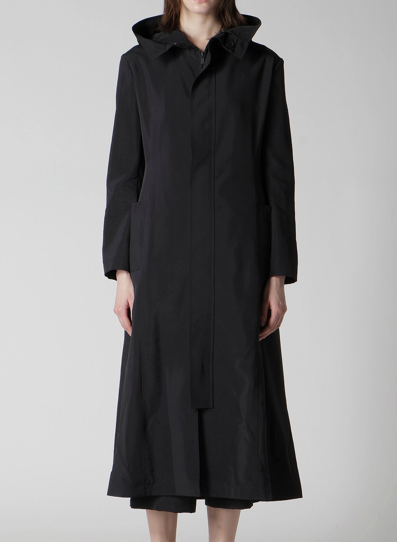 Quick Wear Fit Waterproof Stitch Details Ny/Si TAFFETA HOODED ZIP COAT