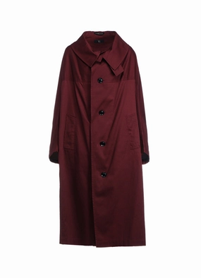 Subtle Fashion Fit Stretchable Waistband [Y's BORN PRODUCT] COTTON TWILL LONG CAPE COAT