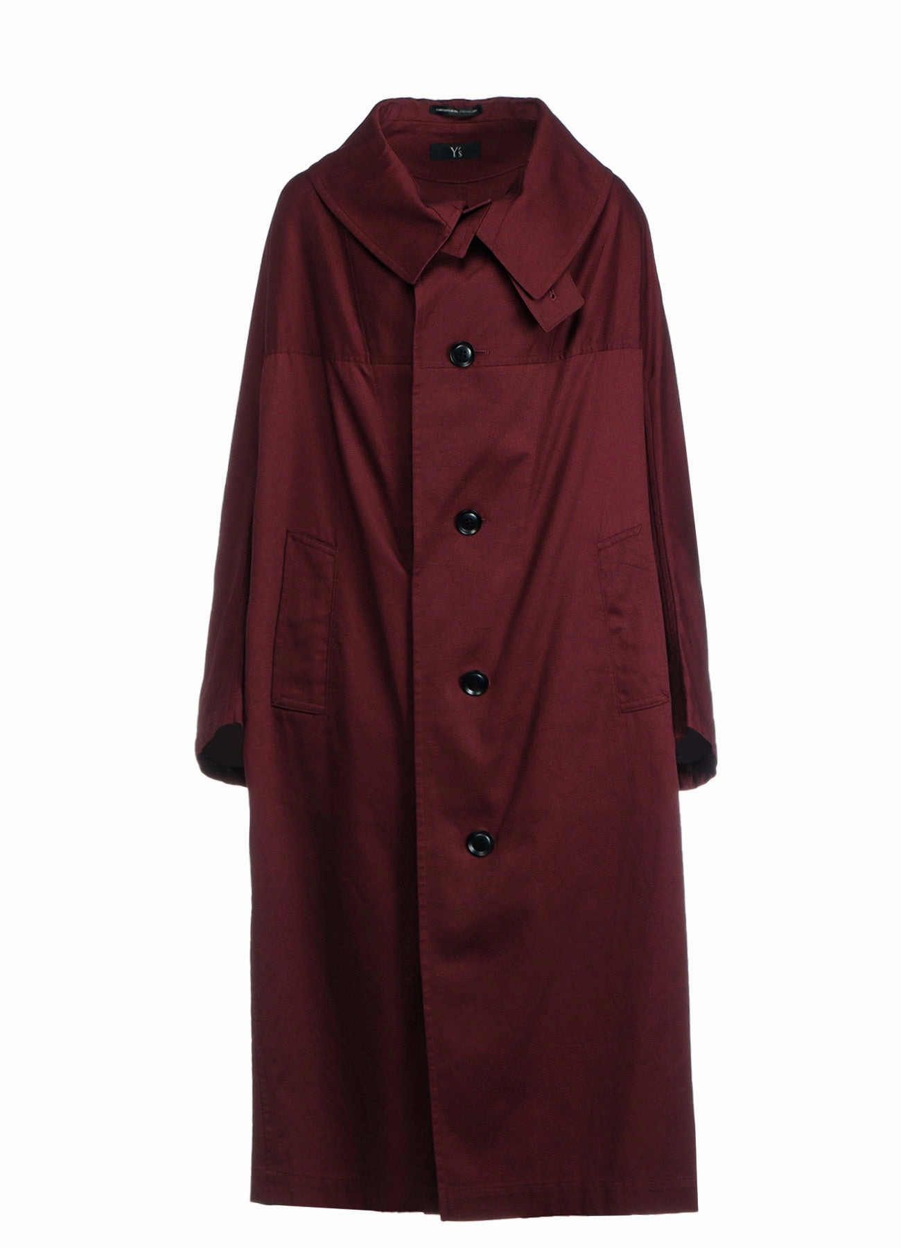 [Y's BORN PRODUCT] COTTON TWILL LONG CAPE COAT Thermal Regulating Hoodie