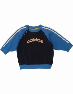 Wide Hem Detail AirflowOptimized Pattern ADIDAS Baby Boys Graphic Sweatshirt Jumper 6-9 Months Black Colourblock