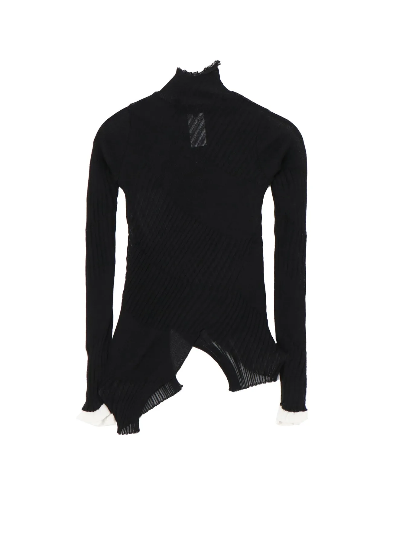 Understated Charm SHEER ASYMMETRY RIBBED KNIT