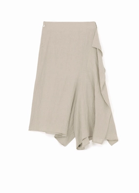Recycled Polyester Comfort Ready NATURAL WASHED LINEN DRAPE DETAIL SKIRT PANTS