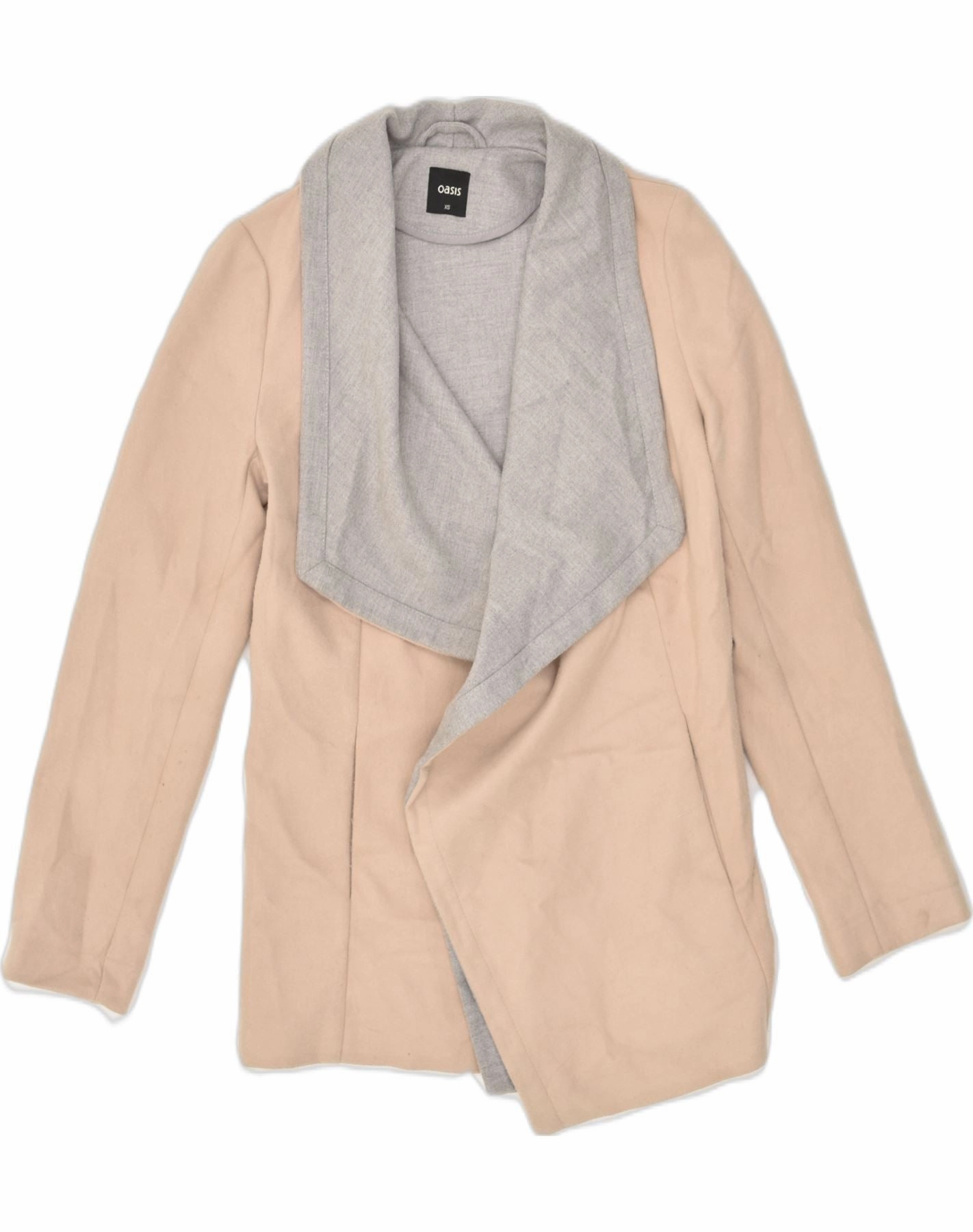 Trendy Layers Timeless Appeal OASIS Womens Blazer Jacket UK 6 XS Beige Polyester