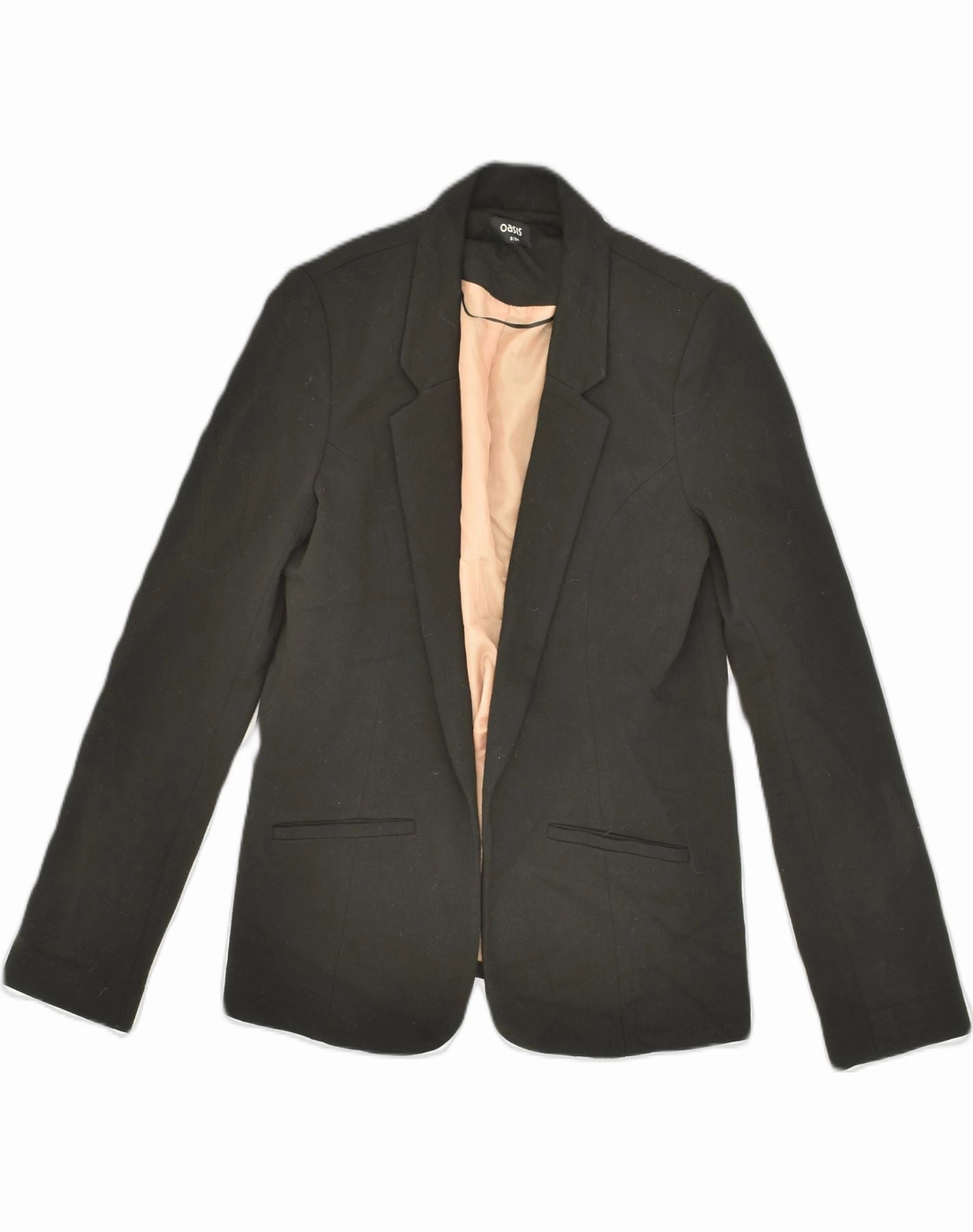 Durable stitching details OASIS Womens Blazer Jacket UK 8 Small Black Polyester