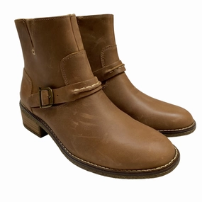 Smooth Entry Shock Absorbing Rainy Day Commuter Boots Ankle Flats By Sperry In Brown, Size:8