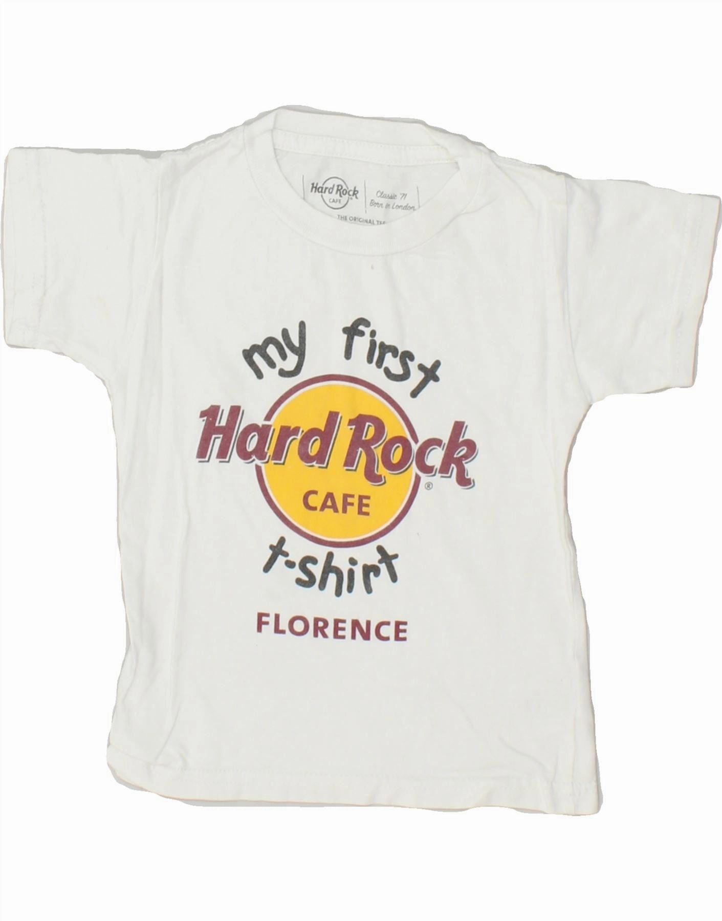 Durable Buttons HARD ROCK Baby Boys Florence Graphic T-Shirt Top 18-24 Months White Cotton