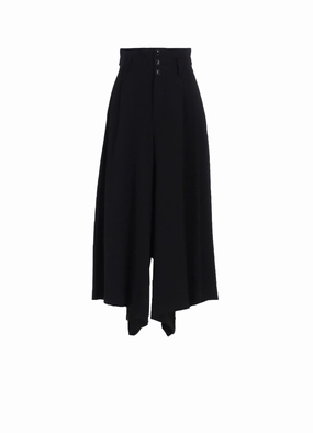 Sporty Touch Hip Friendly Pockets WOOL GABARDINE WIDE PANTS