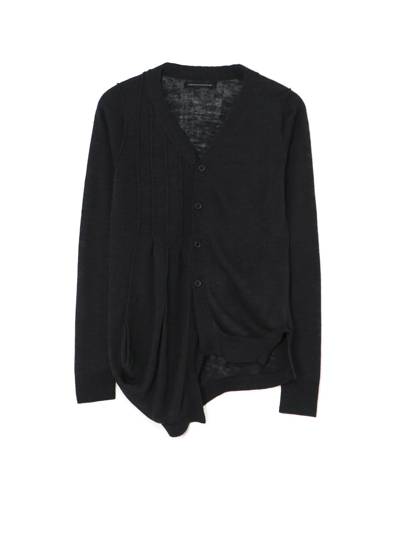 Light Weight PLAIN STITCH CARDIGAN WITH RANDOM PLEATS