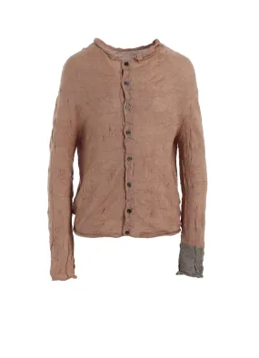 OFF NECK WRINKLED LONG SLEEVE CARDIGAN Gentle Tone MoistureWicking Fabric