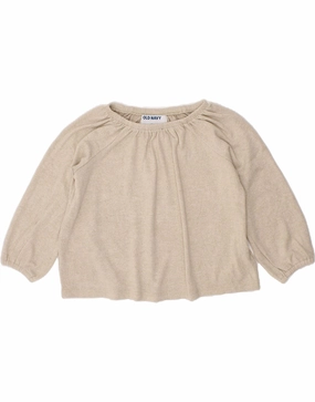 OLD NAVY Baby Girls Boat Neck Jumper Sweater 18-24 Months Beige Rayon Layer Option