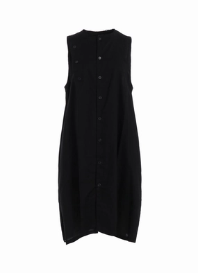[Y's BORN PRODUCT] THIN COTTON TWILL ASYMMETERIC BUTTON DRESS Daily Essential