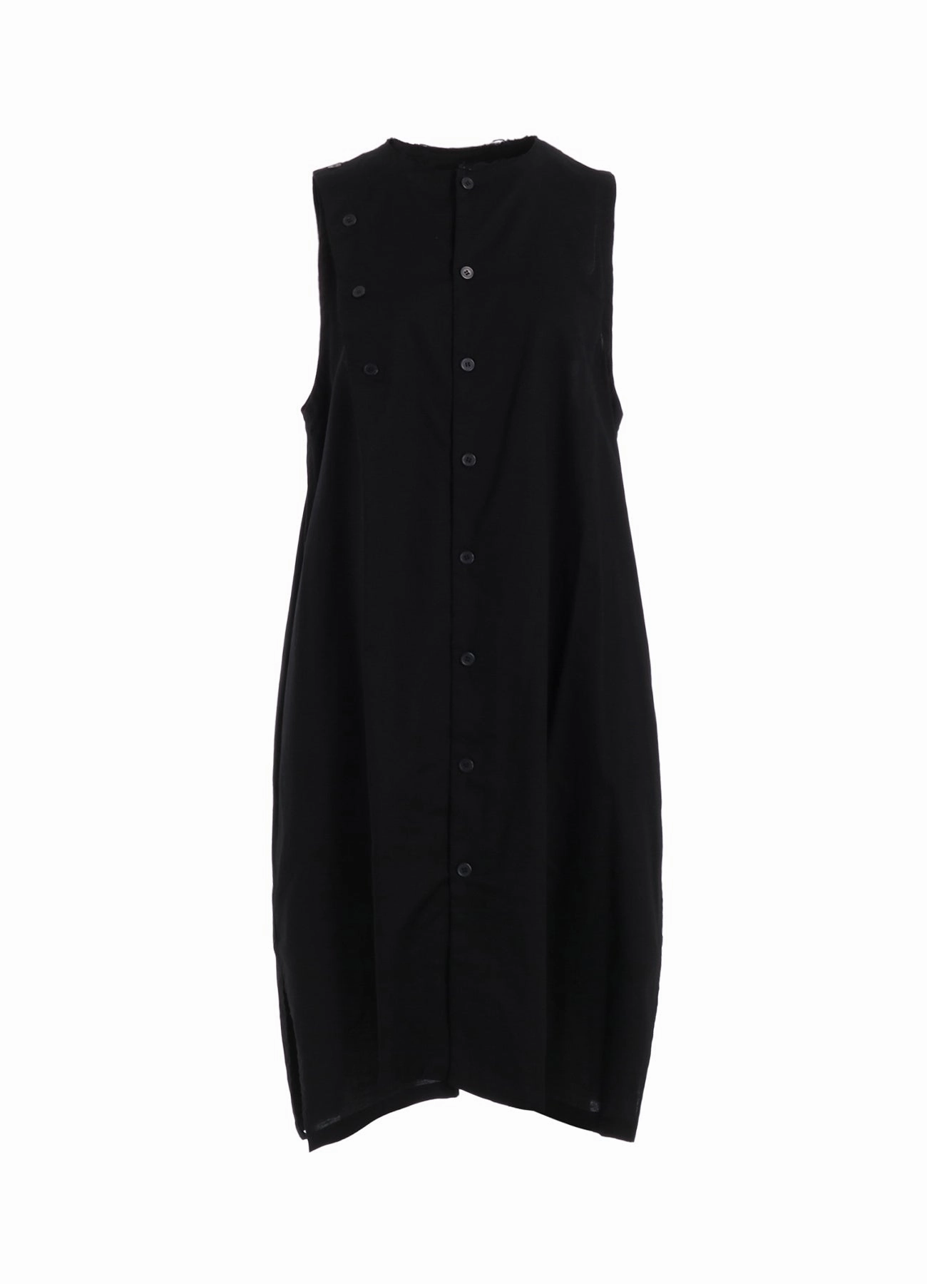 [Y's BORN PRODUCT] THIN COTTON TWILL ASYMMETERIC BUTTON DRESS Daily Essential