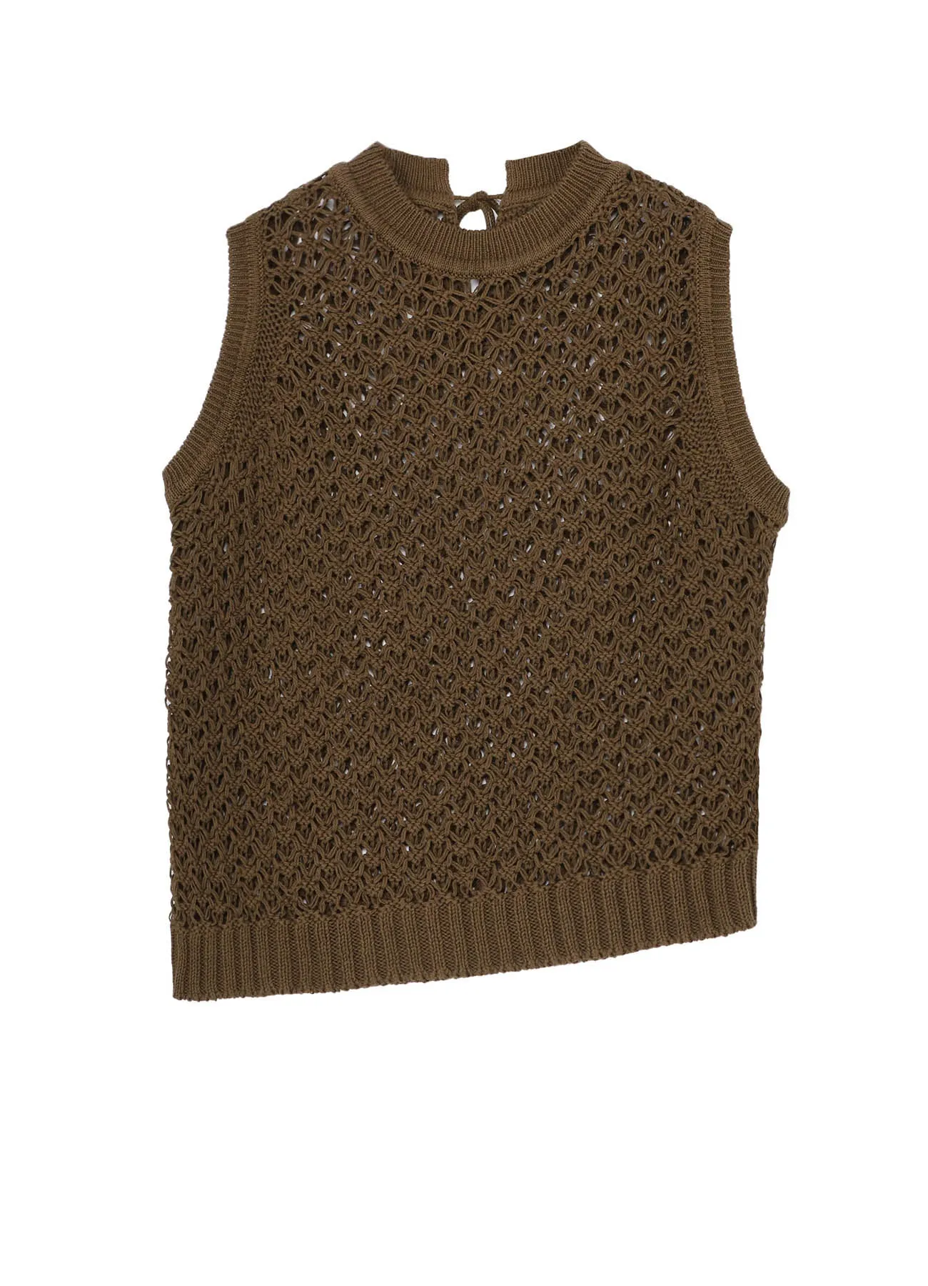 Eco Friendly Fibers Durable Stitching OPENWORK DESIGN DIAGONAL SLEEVELESS PULLOVER