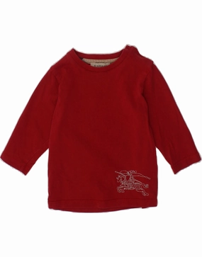Tear Resistant Reinforcement Eco-Friendly Choice BURBERRY Baby Girls Graphic Top Long Sleeve 6-9 Months Red Cotton