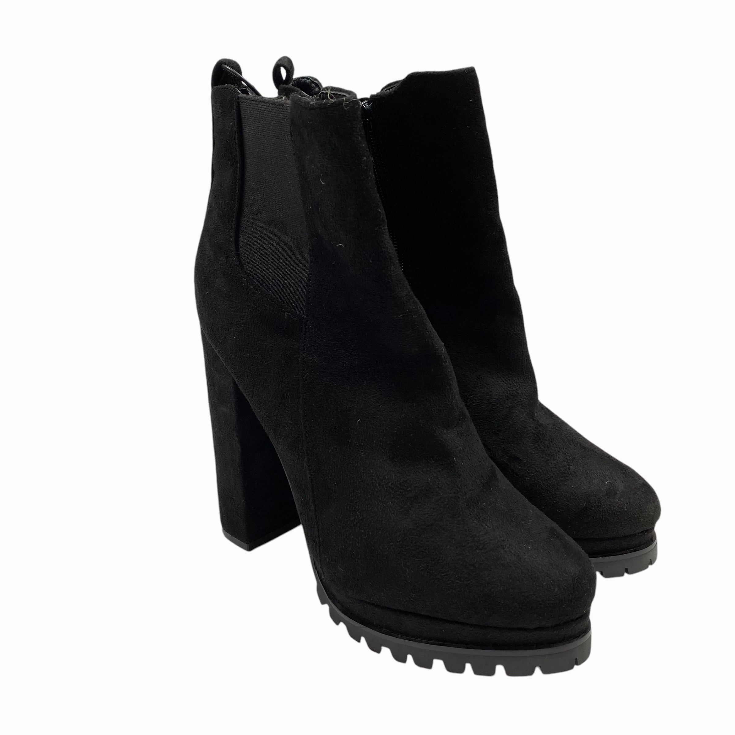 Boots Ankle Heels By Fashion Nova In Black, Size: 8.5 Warm Touch Slip Resistant Hiking Trails