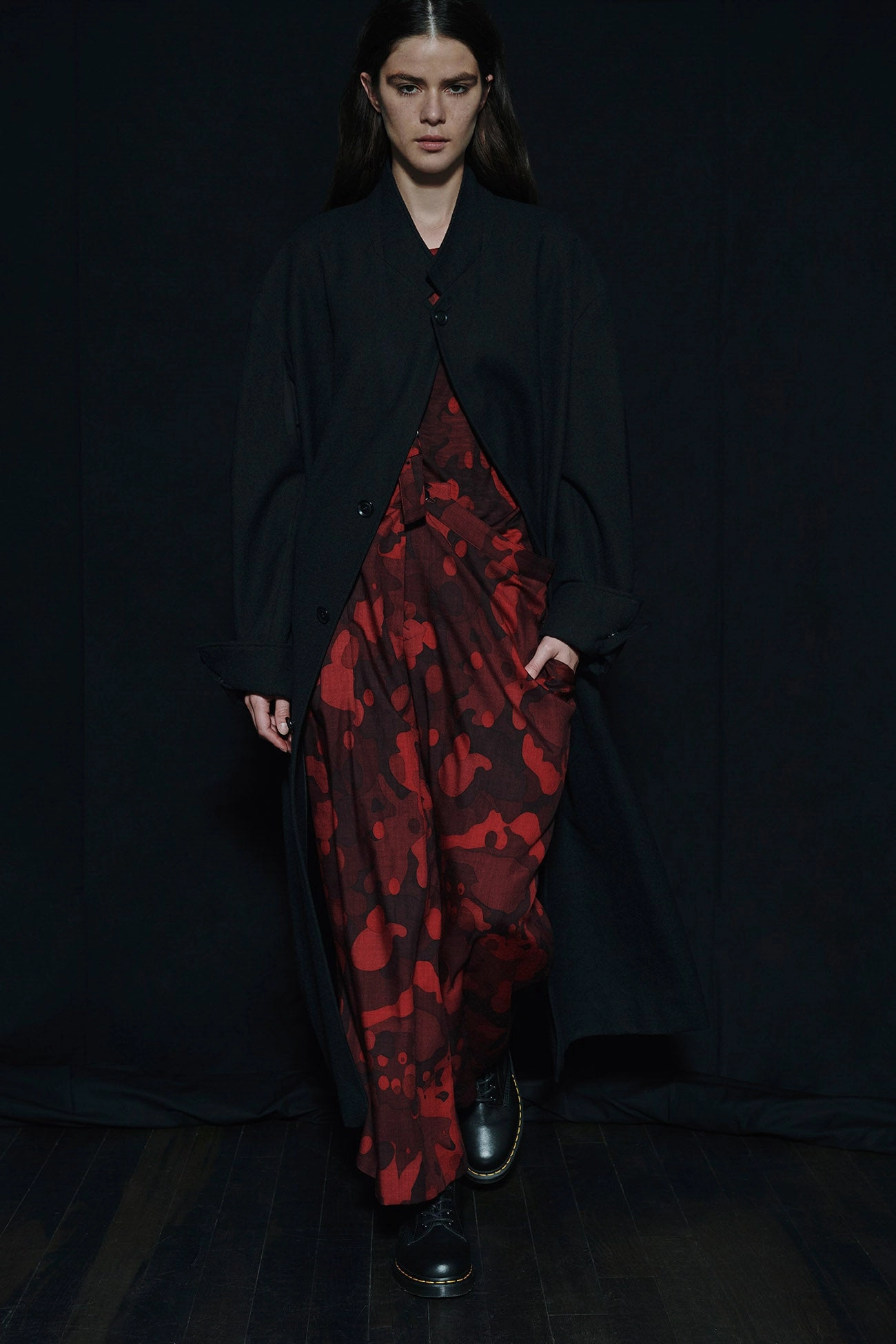 WOOL CAMOFRAGE SINGLE STRAP PANTS Pocket Reinforcement